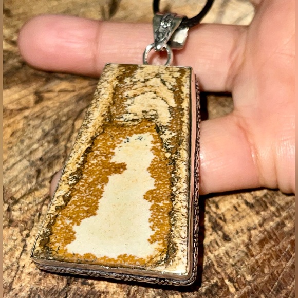 Beautiful Large Picture Jasper Pendant 3” - Picture 5 of 8